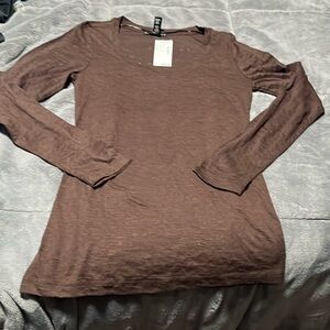 Mandee long sleeve brown see through shirt
